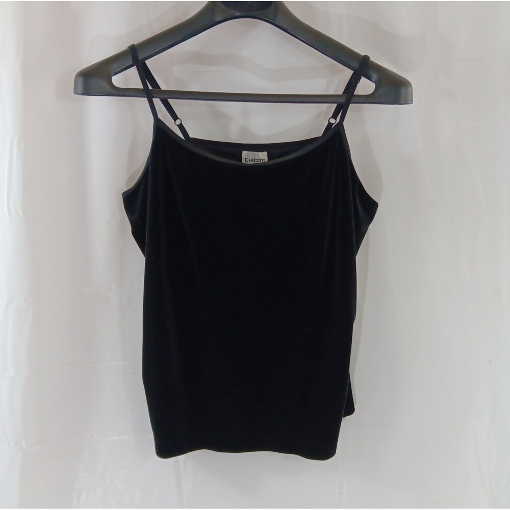 Chico's Velvet Camisole Top XL Black   Whimsigoth Grunge Y2K Coquette Romantic